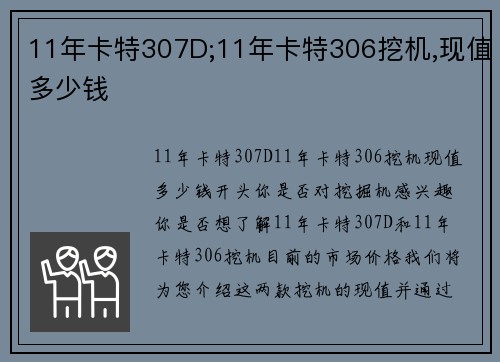 11年卡特307D;11年卡特306挖机,现值多少钱